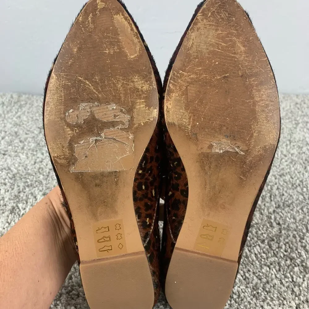 Madewell Frances Skimmer Loafer Women's Size 6.5 Brown Mini Leopard Print Flats